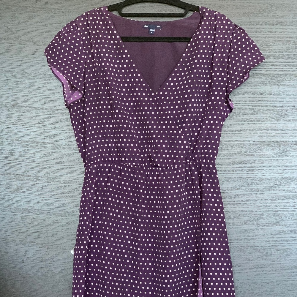 Wrap Around Printed Purple Dress